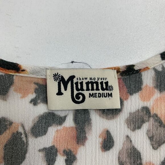 Show Me Your Mumu Dress Womens M Medium Circus Mini Leopard Print Cold Shoulder - Picture 7 of 10